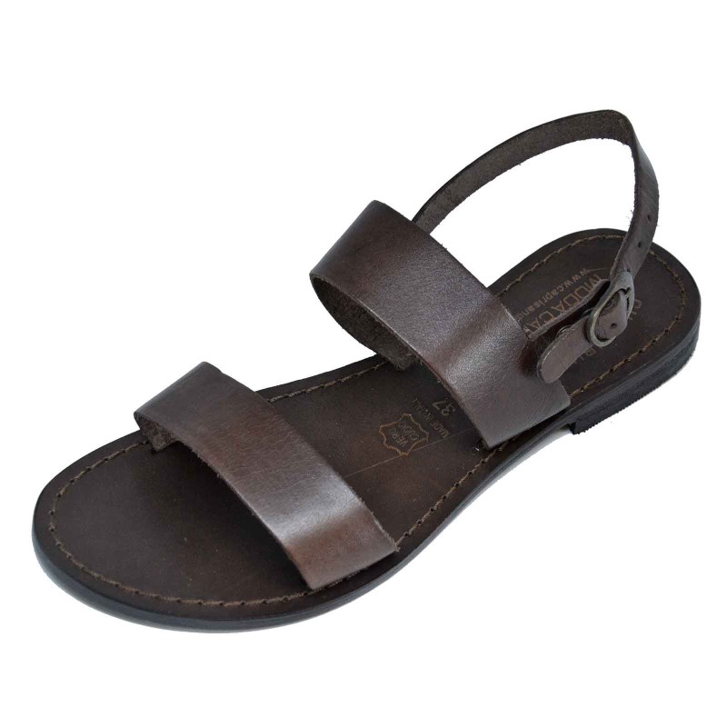 Caprese sandal with smooth upper and sole in genuine Italian leather