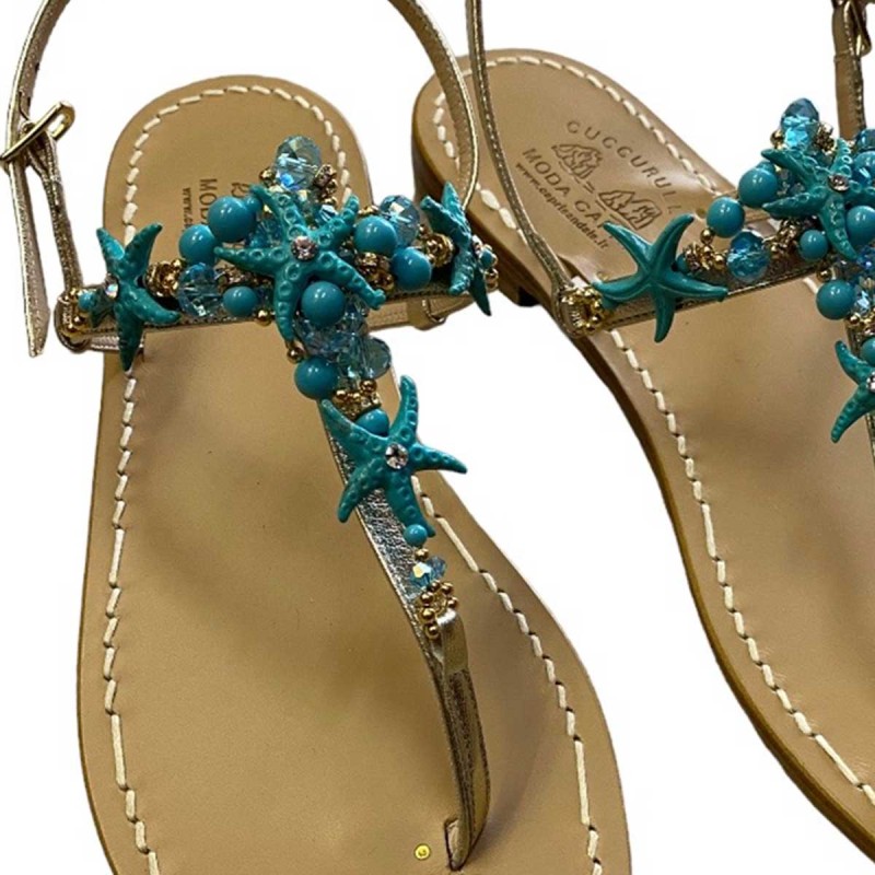 Turquoise best sale embellished sandals