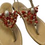 Flip flops Caprese sandal with pearl and coral beads